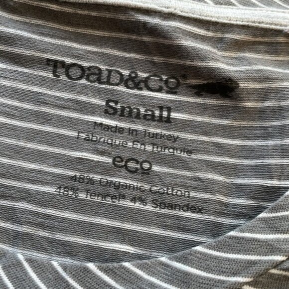 Toad&Co. Striped Gray Womens organic cotton Dress size S - Picture 3 of 3